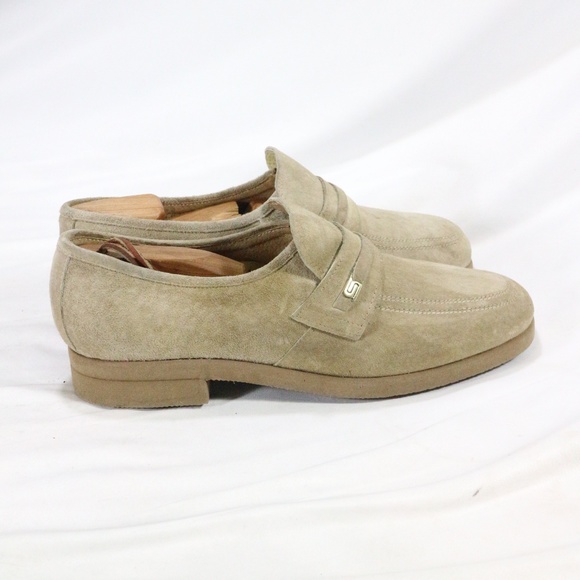 VTG GREEN COMFORT Tan Suede Mens Loafers 9 EEE Size 9 Extra Wide - Picture 4 of 8